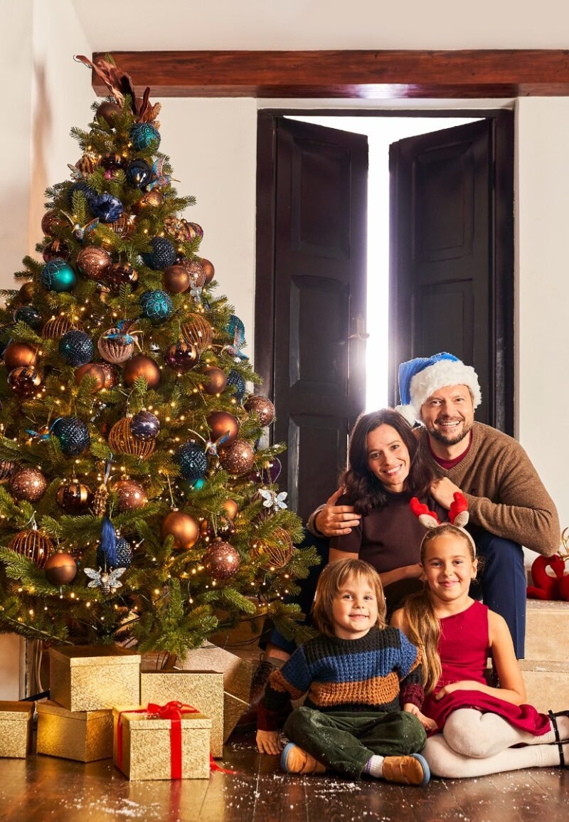 Brown shaded bauble 10 cm