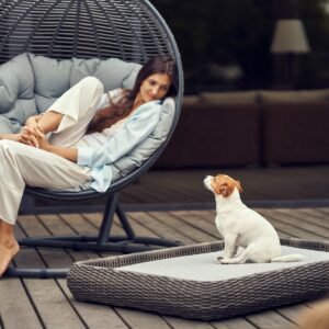 Dog bed outdoor M Maje Grey 60x50x10cm Miloo Home