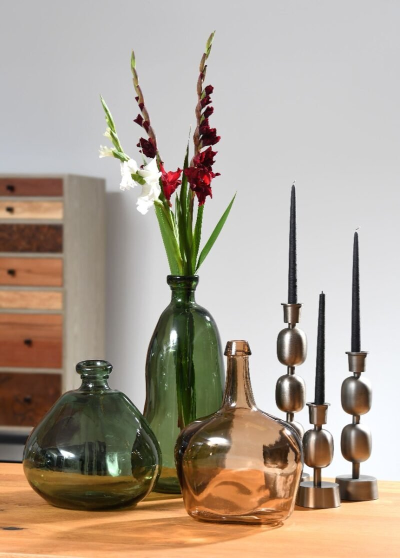 Fancy art bronze candlestick S 10x10x43cm