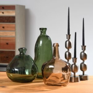 Fancy art vintage iron candlestick M 10x10x34cm