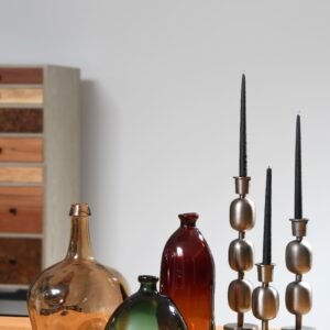 Fancy art vintage iron candlestick M 10x10x34cm