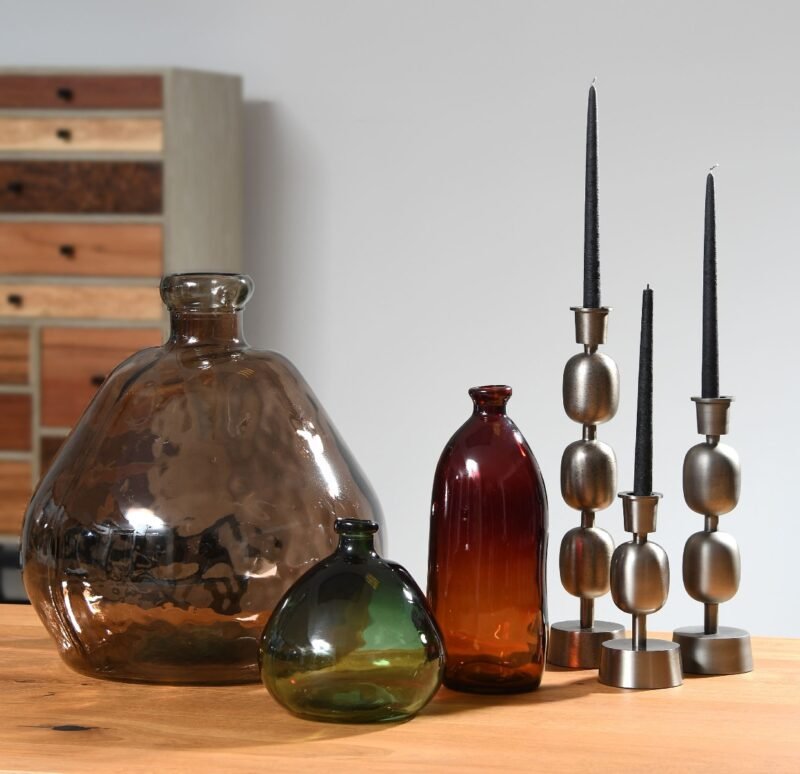 Fancy art bronze candlestick S 10x10x43cm