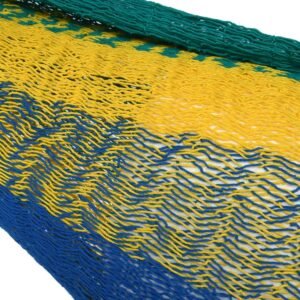 Hammock Alicante in blue-green-yellow 200x100cm by Miloo Home