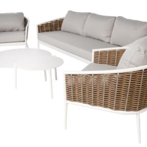 Dviejų Cora White stalelių rinkinys 40x47 cm / 100x29 cm