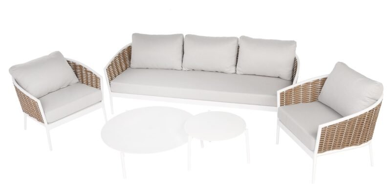 Dviejų Cora White stalelių rinkinys 40x47 cm / 100x29 cm