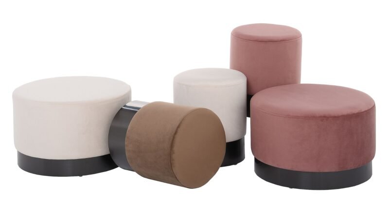 Pufa New Nero 55x35cm velvet powder rose