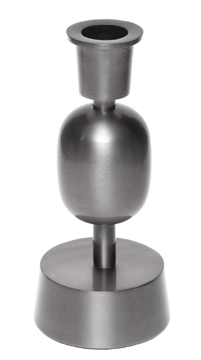 Fancy art dark bronze candle holder L 10x10x22cm