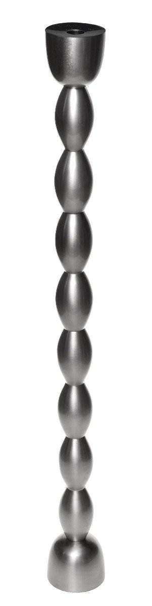 Fancy art long dark bronze candlestick S 9x9x82cm