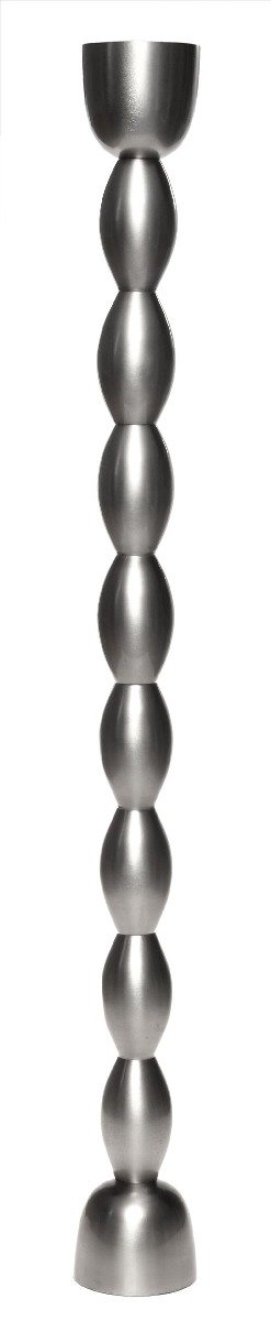 Fancy art long dark bronze candlestick S 9x9x82cm