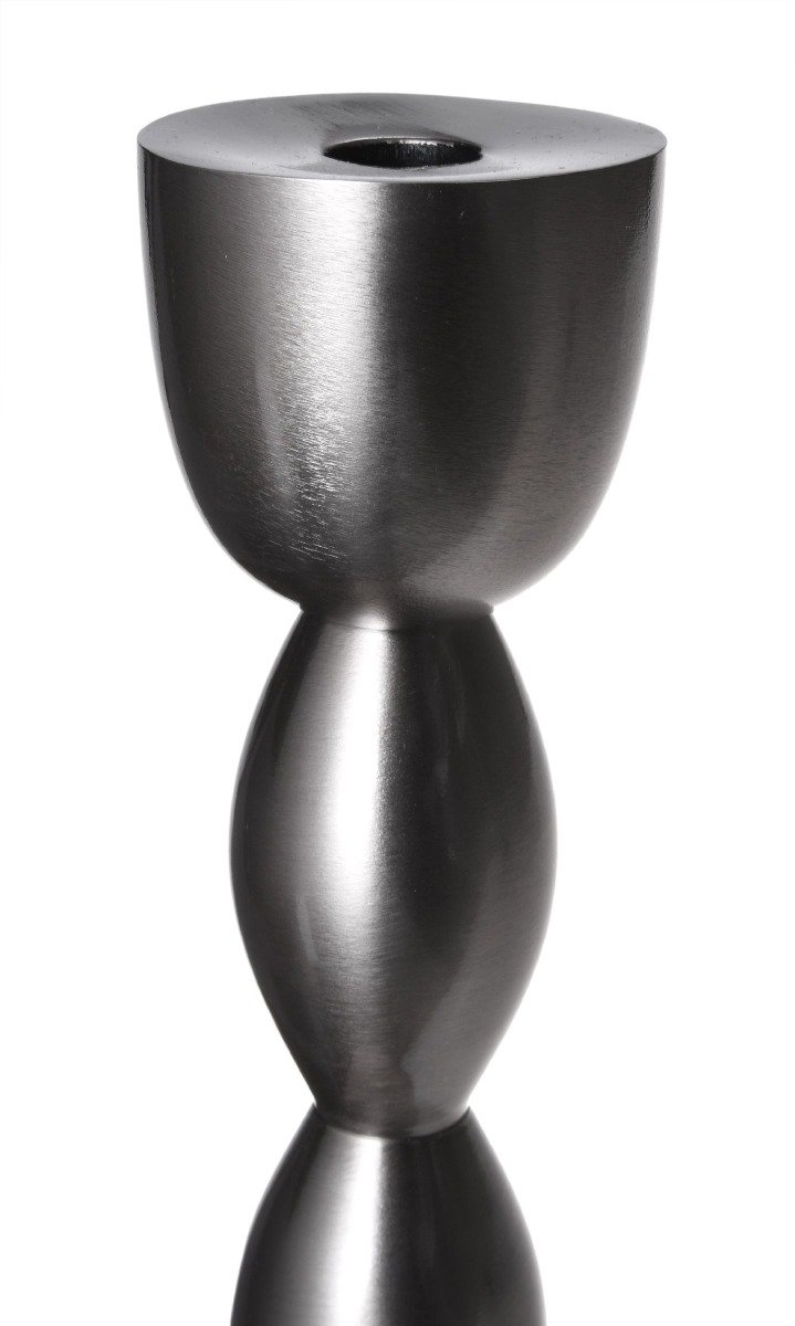 Fancy art long dark bronze candlestick S 9x9x82cm