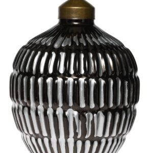 Oval Bauble 8x8x11cm Black Silver