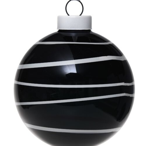 Bauble Line 8cm Black and White