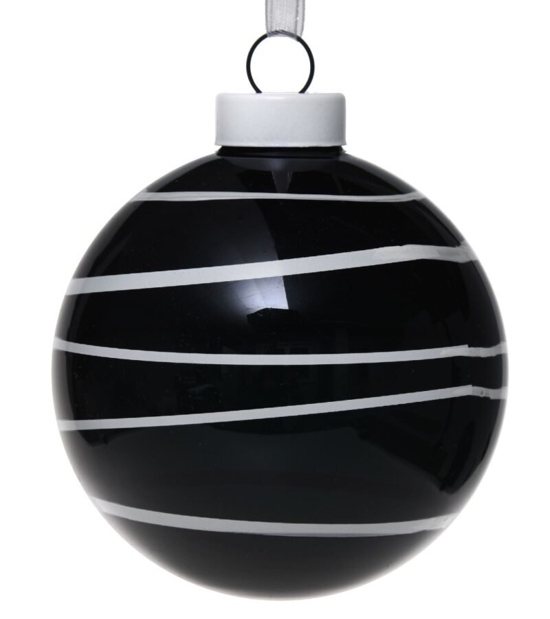 Bauble Line 8cm Black and White