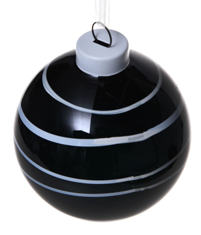 Bauble Line 8cm Black and White