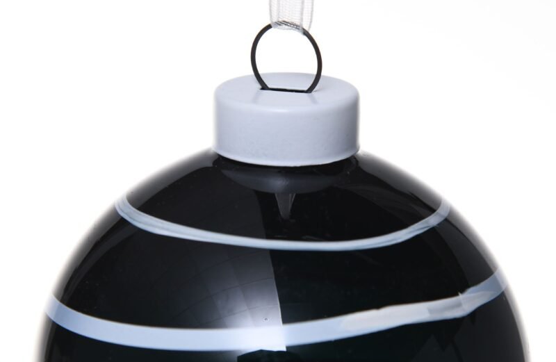 Bauble Line 8cm Black and White