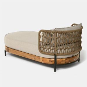 Mėnulio sodo gultas 184x98x74 cm akacijos mediena, olefino audinys Miloo Home