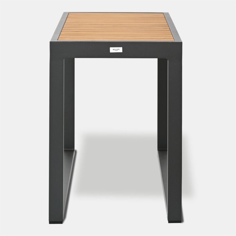 Kavos staliukas M Tamariz 75x40x55cm Aliuminis Grafitas, Tiko mediena