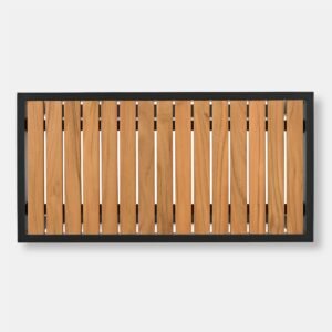 Kavos staliukas M Tamariz 75x40x55cm Aliuminis Grafitas, Tiko mediena