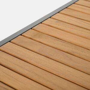 Kavos staliukas M Tamariz 75x40x55cm Aliuminis Grafitas, Tiko mediena