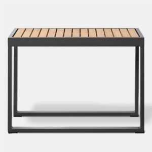 Kavos staliukas M Tamariz 75x40x55cm Aliuminis Grafitas, Tiko mediena