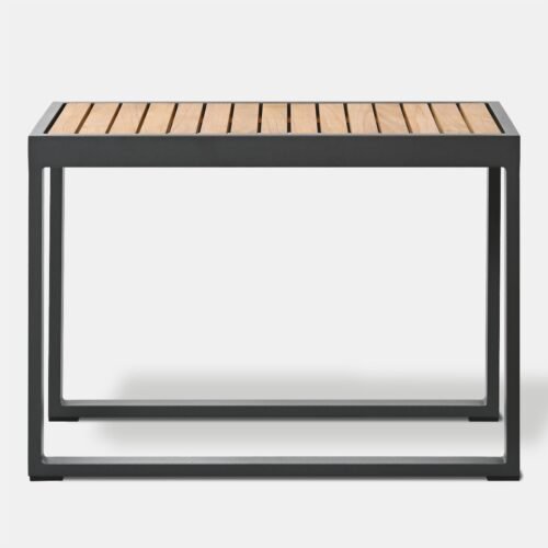 Kavos staliukas M Tamariz 75x40x55cm Aliuminis Grafitas, Tiko mediena