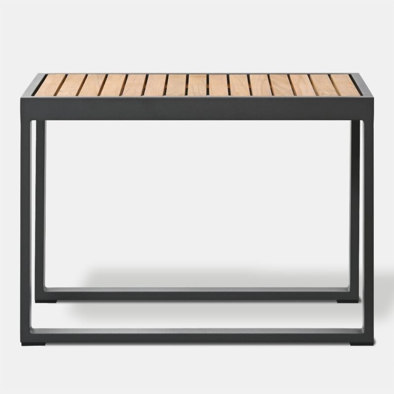 Kavos staliukas M Tamariz 75x40x55cm Aliuminis Grafitas, Tiko mediena