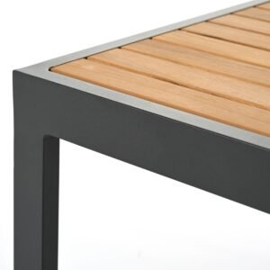 Kavos staliukas M Tamariz 75x40x55cm Aliuminis Grafitas, Tiko mediena