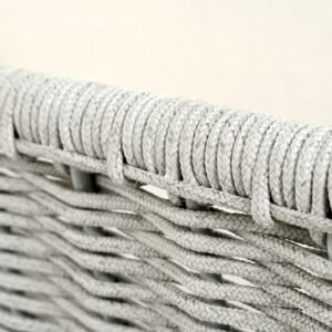 3-vietė sofa Pioverna 215x85x70cm Pilka virvė, saulės spindulių nepraleidžianti smėlio spalvos audinys