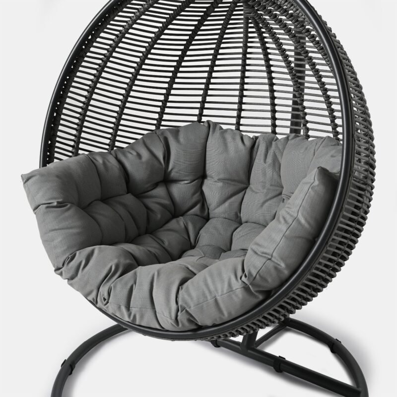 Pagalvėlė kabinamajam kėdės „Cocoon De Luxe“ modelio – smėlio spalvos su mėlynu melange, gamintojas „Miloo Home“.