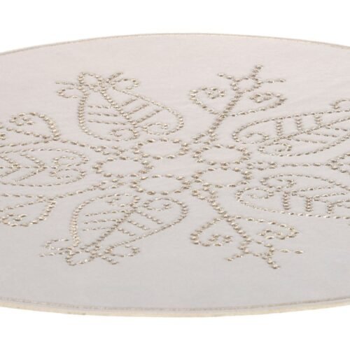 Apvalus „Glow Nature“ padėkliukas su siuvinėjimu, 42 x 42 cm