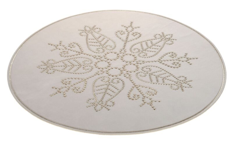 Apvalus „Glow Nature“ padėkliukas su siuvinėjimu, 42 x 42 cm