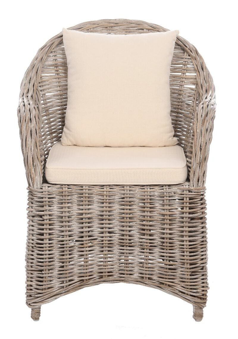Bėžinis rotango fotelis „Athena“ su pagalve 64x56x88 cm, gamintojas „Miloo Home“