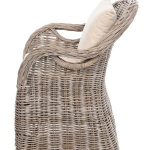 Bėžinis rotango fotelis „Athena“ su pagalve 64x56x88 cm, gamintojas „Miloo Home“