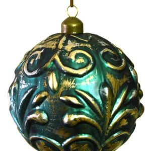Embossed bauble ornament 12cm