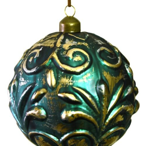 Embossed bauble ornament 12cm
