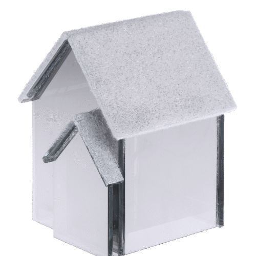 Double LED mirror house 10x9x12 cm