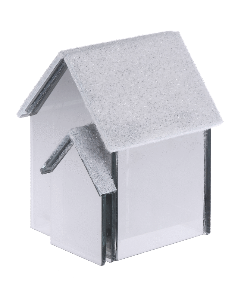 Double LED mirror house 10x9x12 cm