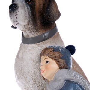 Boy with dog figurine 13x11x15 cm