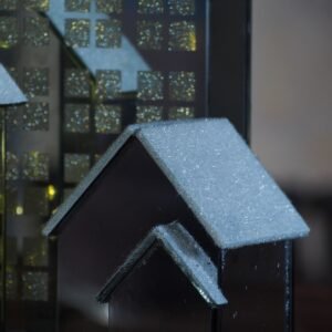 Double LED mirror house 10x9x12 cm